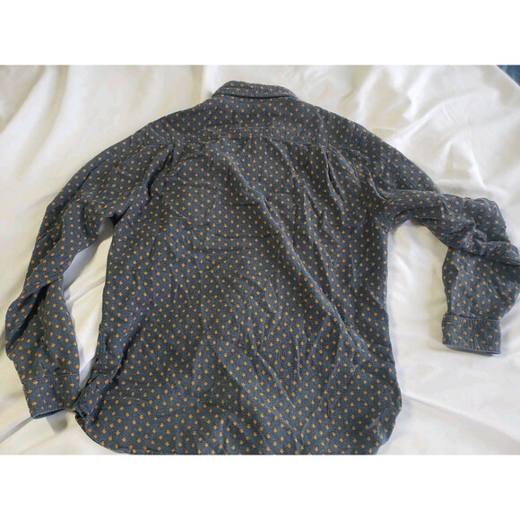 Freenote Cloth Double Pocket Arrow Flannel Blue Button Up Shirt Mens Medium - Picture 5 of 15